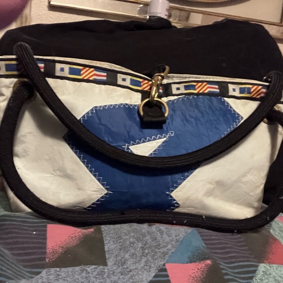 🩵Ella Vickers Sailcloth Shoulderbag💙So Chic n Fun made from up-cycled sails! - Picture 12 of 16